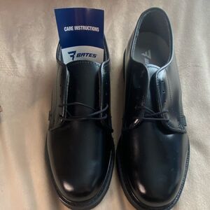 Bates SR56 Men's Black Lace Up Oxford Dress Shoes Leather Upper Size 9.5 D